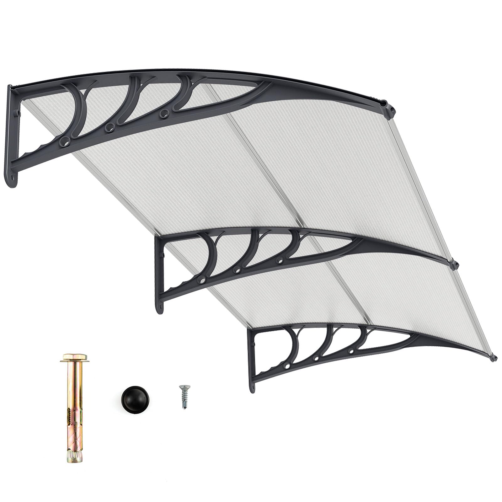 Tangkula 40" x 80" Window Awning with Hollow Sheet for Rain Snow Sunlight Protection